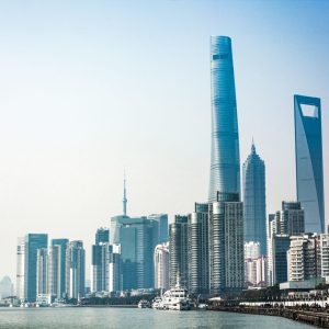 Shanghai skyline in sunny day, China Shanghai skyline in sunny day, China